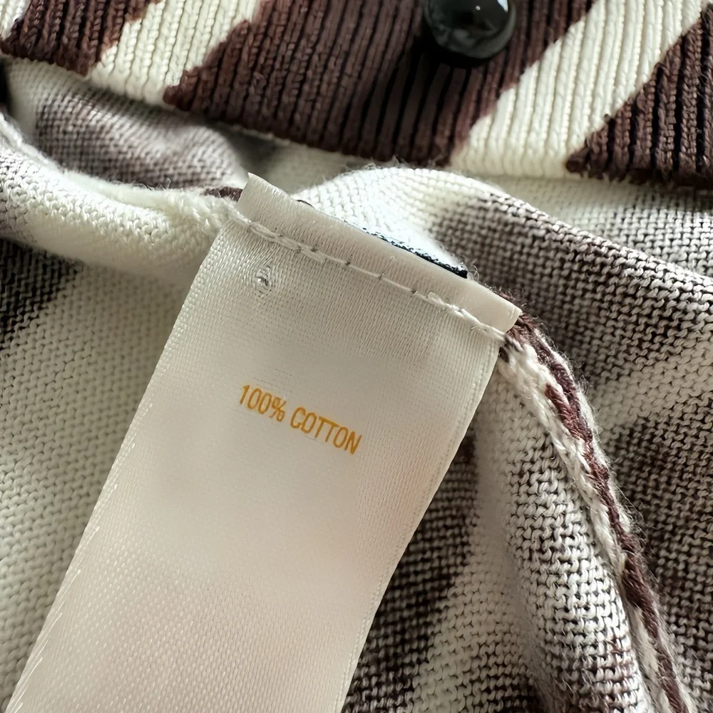 Kate Spade New York W’s Brown Zebra Print Cardigan Sweater S Beaded Embellished